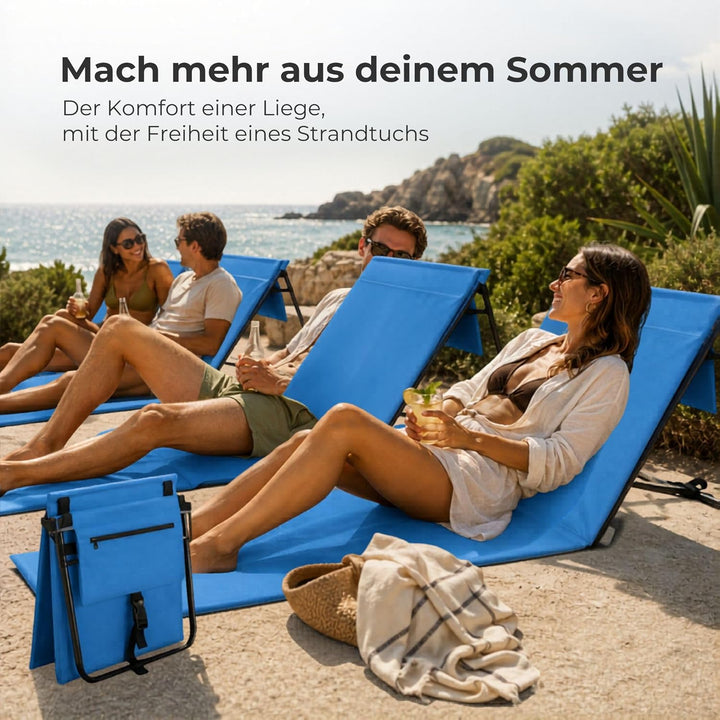 Intimo Living 2er Set Strandliege klappbar leicht – Bequeme Strandmatte mit Rückenlehne – Strandlieg