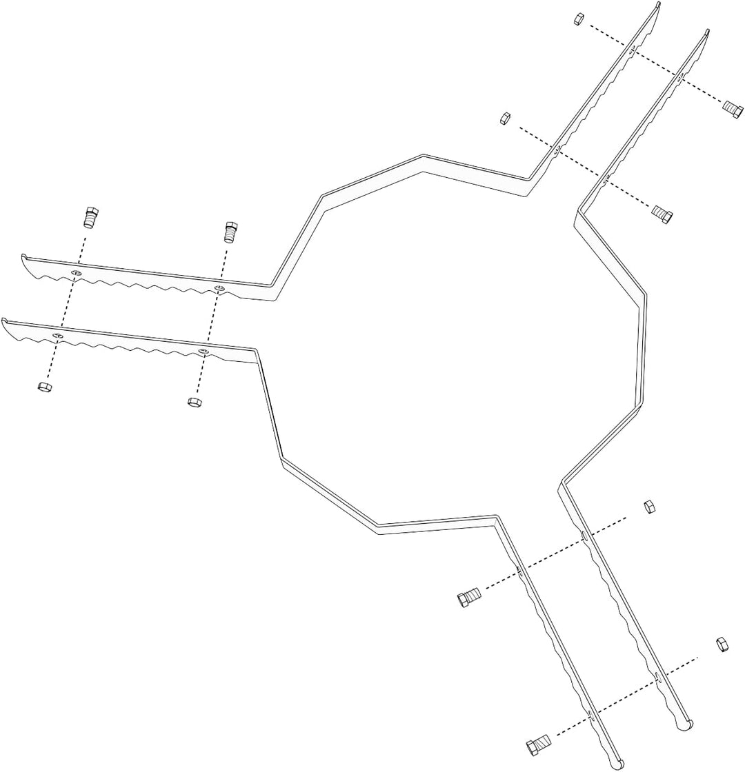 tuning-art AL-01 Auflageleiste | Abstandshalter | Auflageeisen für 47er &amp; 50er Kugelgrill Auflagelei