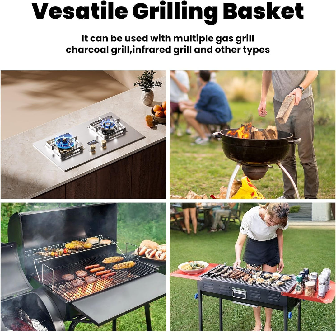 Natudeco Klappbarer Lagerfeuergrill, tragbar, Edelstahl, Grillrost, Grillrost, für Outdoor, Backcoun