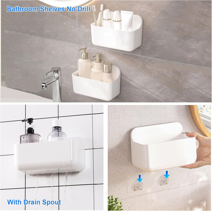 Diesisa 2 Stück Duschablage Ohne Bohren, Duschregal Wandmontage, Shampoo Halterung für Dusche, Dusch