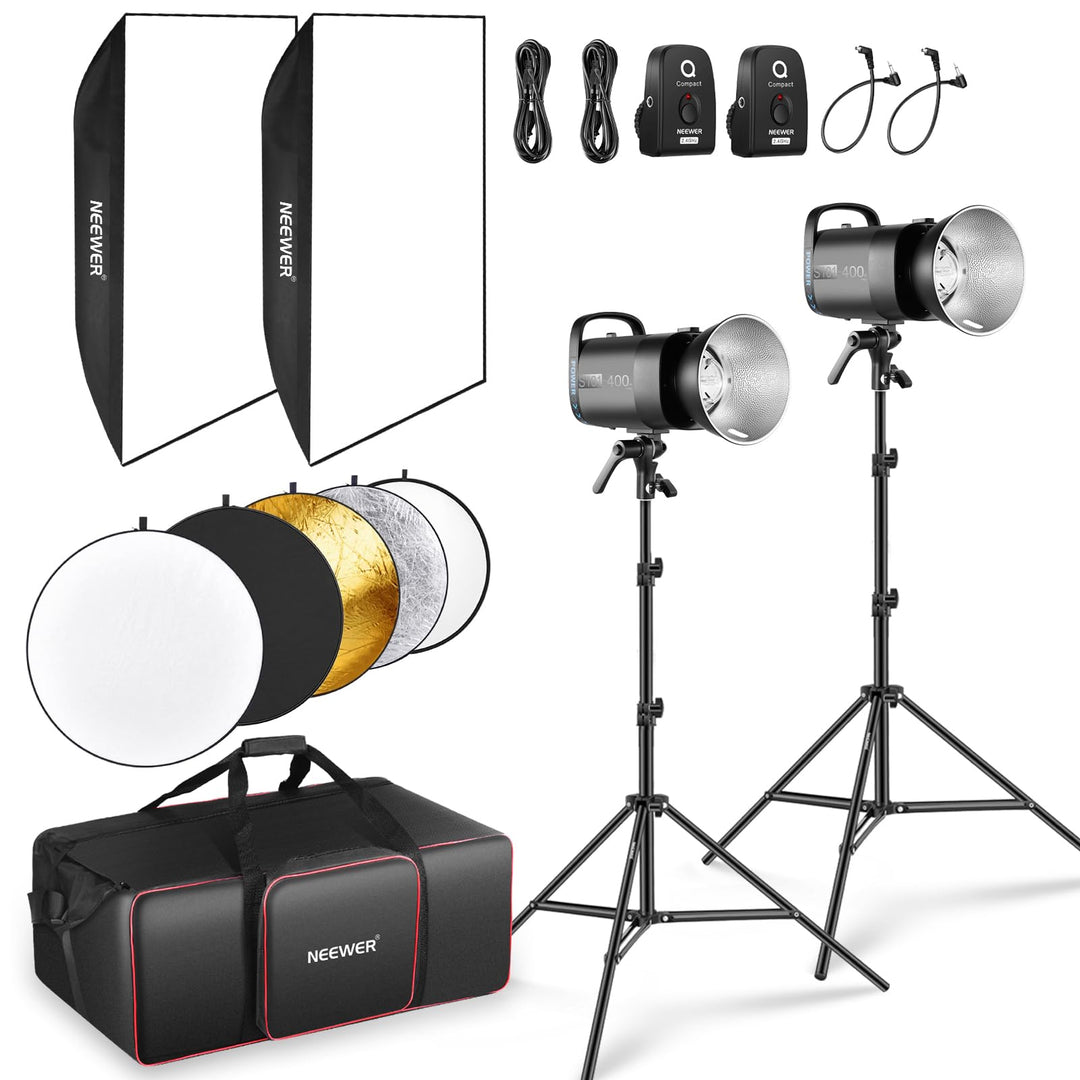 NEEWER 800Ws Studio Monolight Strobe Flash Set: 2er Pack S101-400W PRO 5600K Blitzlicht Studio mit 2