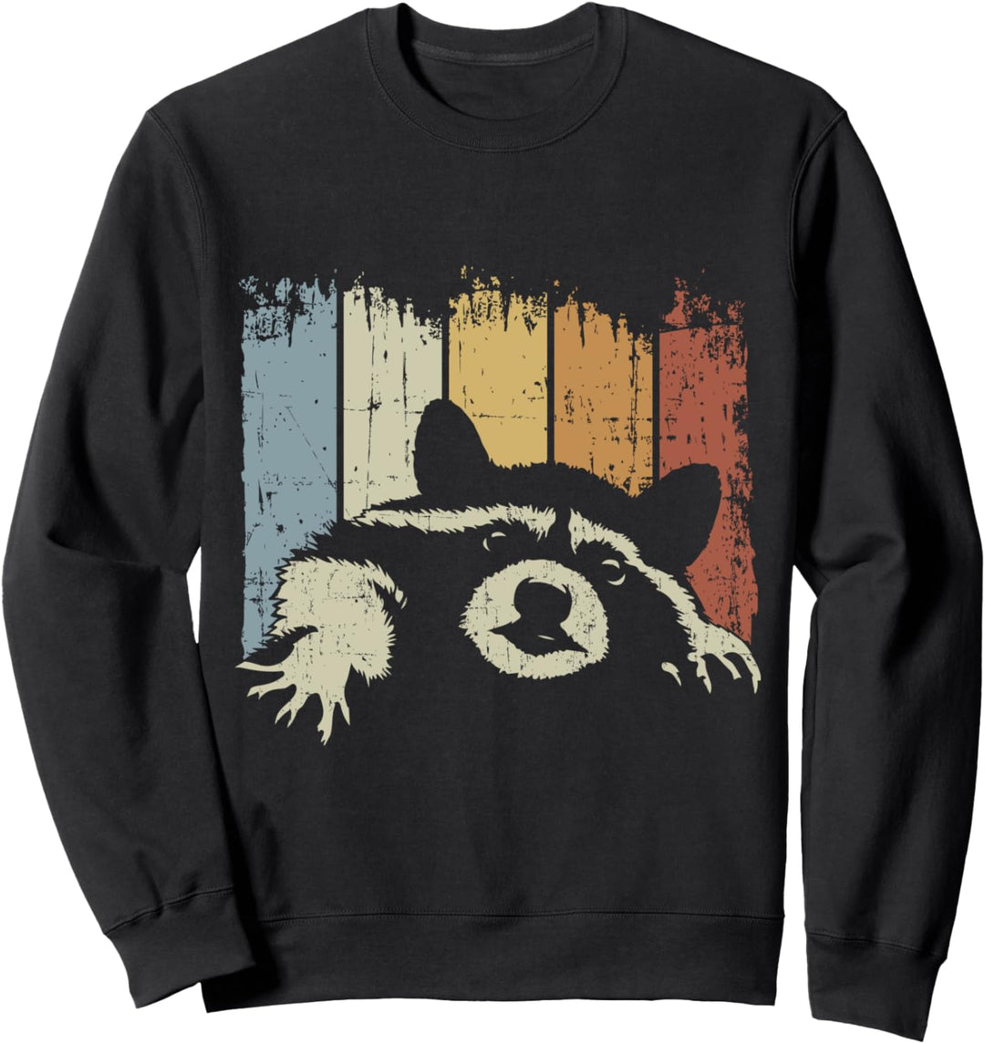 Vintage Waschbär Lustiges Waschbären Retro Sweatshirt