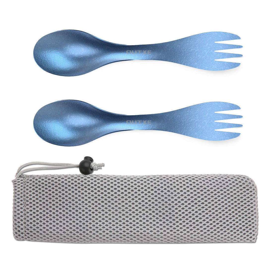 OUTXE Titan Ultra Lightweight Camping Utensil, umweltfreundlicher Spork für Rucksacktouren, Wandern,