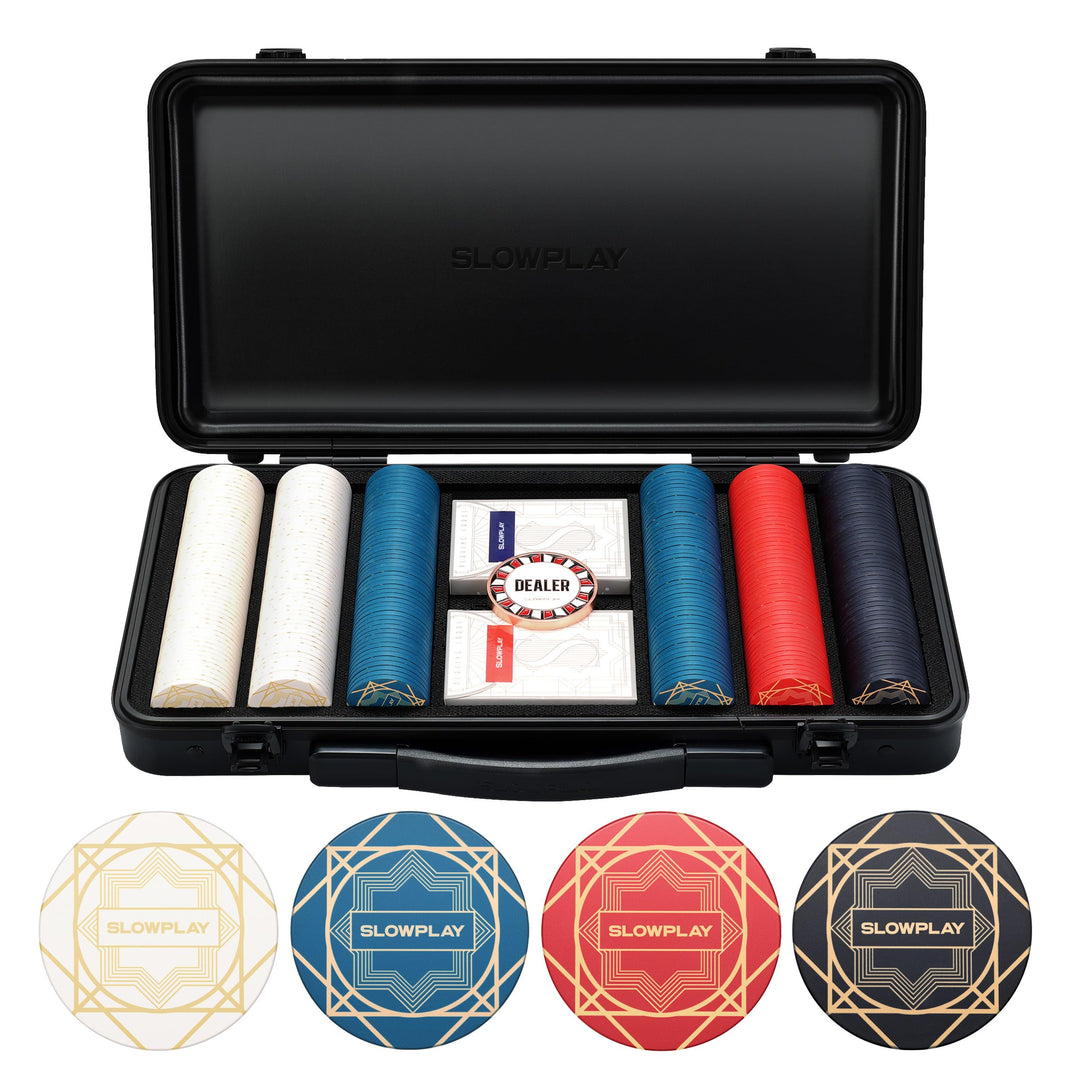 SLOWPLAY Nash Pokerset, 300 Keramik Pokerchips ohne Werte | Profi pokerchips hochwertige, 10g | inkl