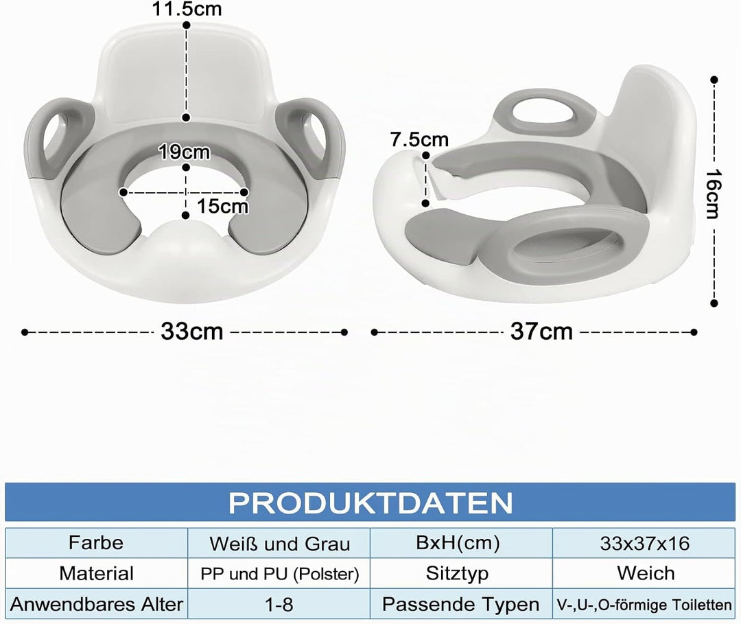 FIVMEN Toilettensitz Kinder Toilettenaufsatz mit PU Gepolstert und Spritzschutz WC Sitz Klositz Toil