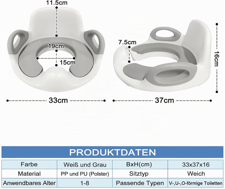 FIVMEN Toilettensitz Kinder Toilettenaufsatz mit PU Gepolstert und Spritzschutz WC Sitz Klositz Toil