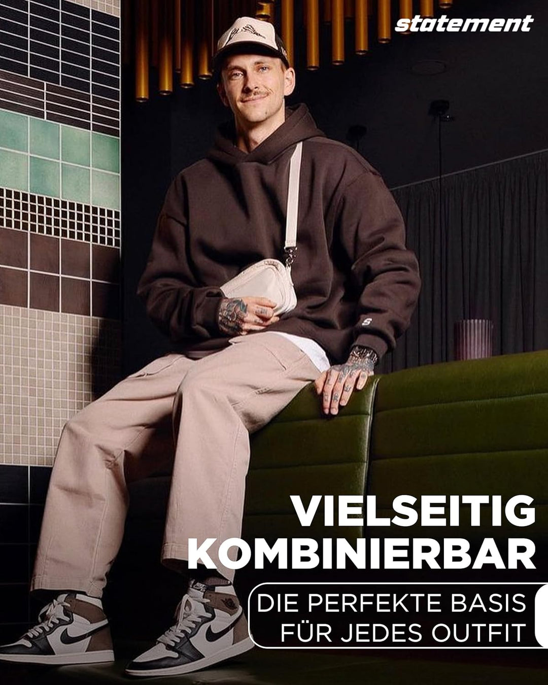 STATEMENT Basic Hoodie - Unisex Premium Pullover mit Kapuze XXL Brown, XXL Brown