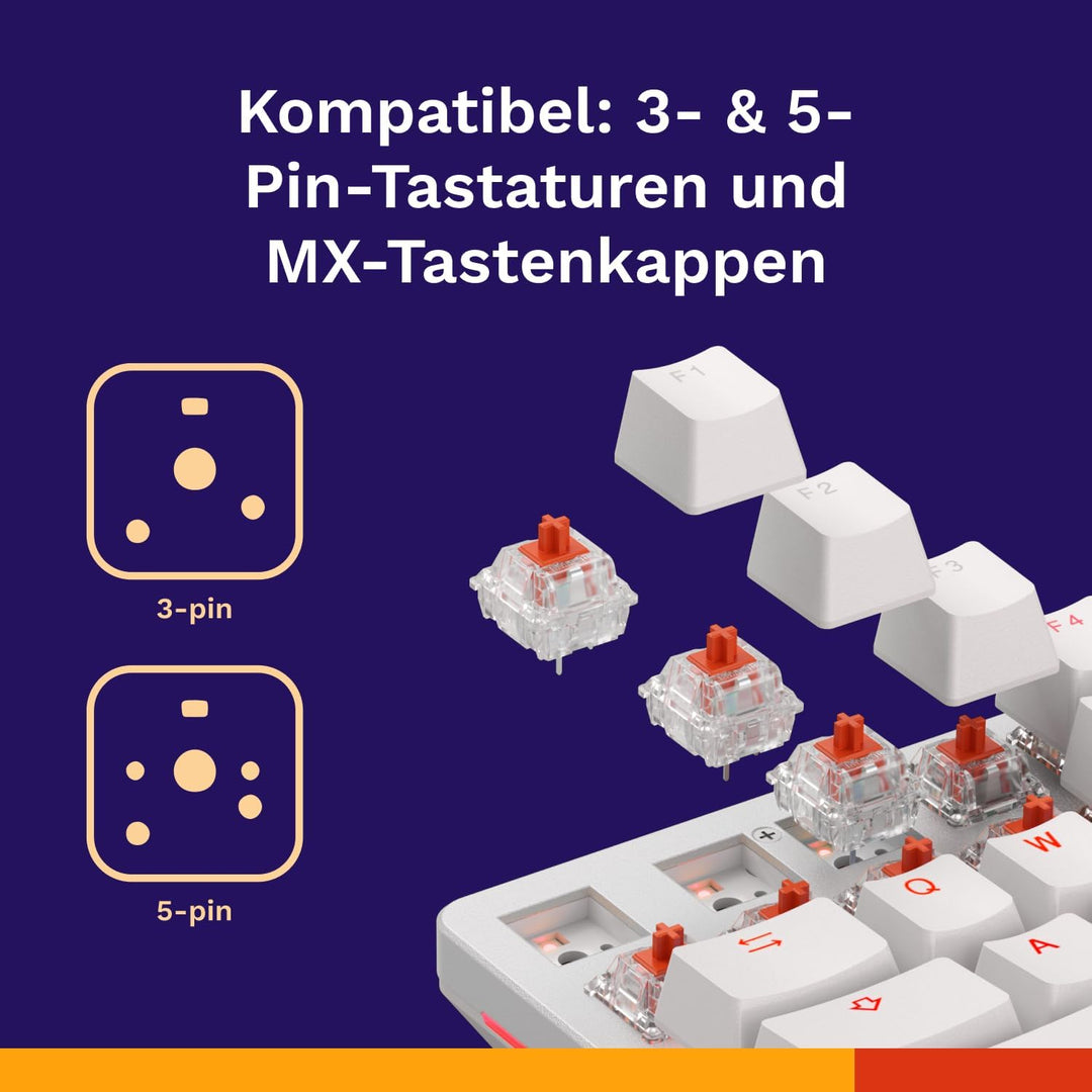GLORIOUS Fox Lineare Schalter (110x) 3-Pin für Tastatur, Vorgeschmiert Geschmiert Taktil (Fox), Gesc