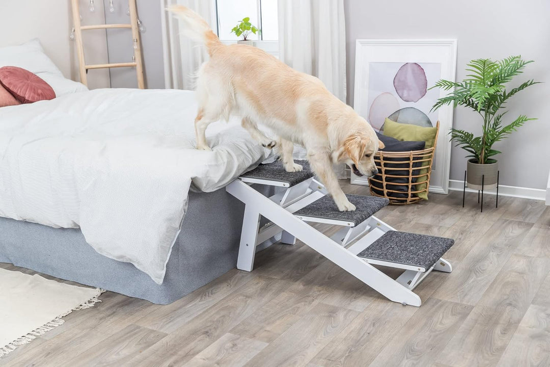 TRIXIE zusammenklappbare und gelenkschonende Rampe für Hunde und Katzen, Rampe MIT AUSKLAPPBARE Stuf