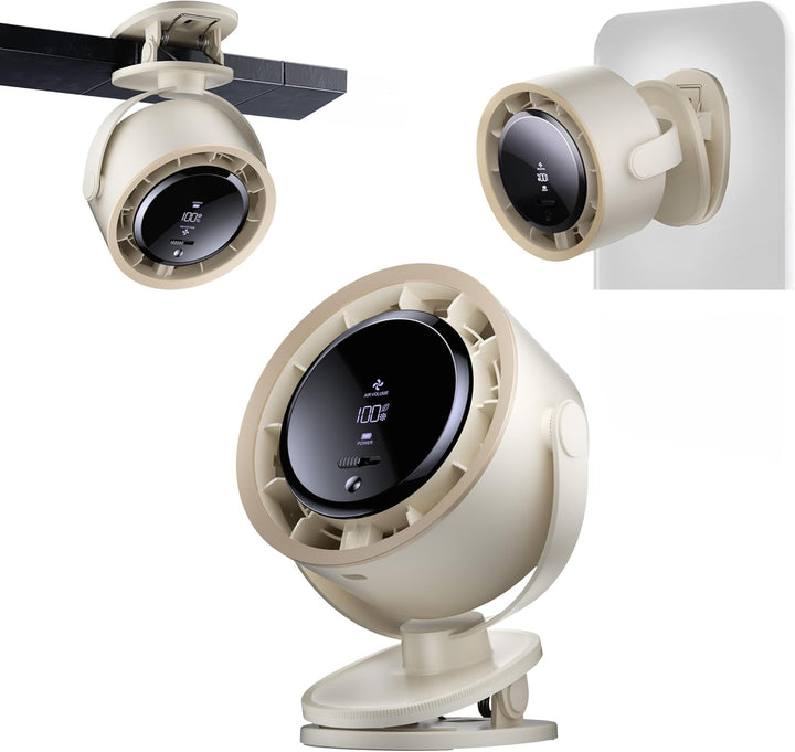 Quiet Clip Ventilator mit 100 Geschwindigkeitsstufen Drehschalter, Leiser Digitaldisplay Tragbarer V