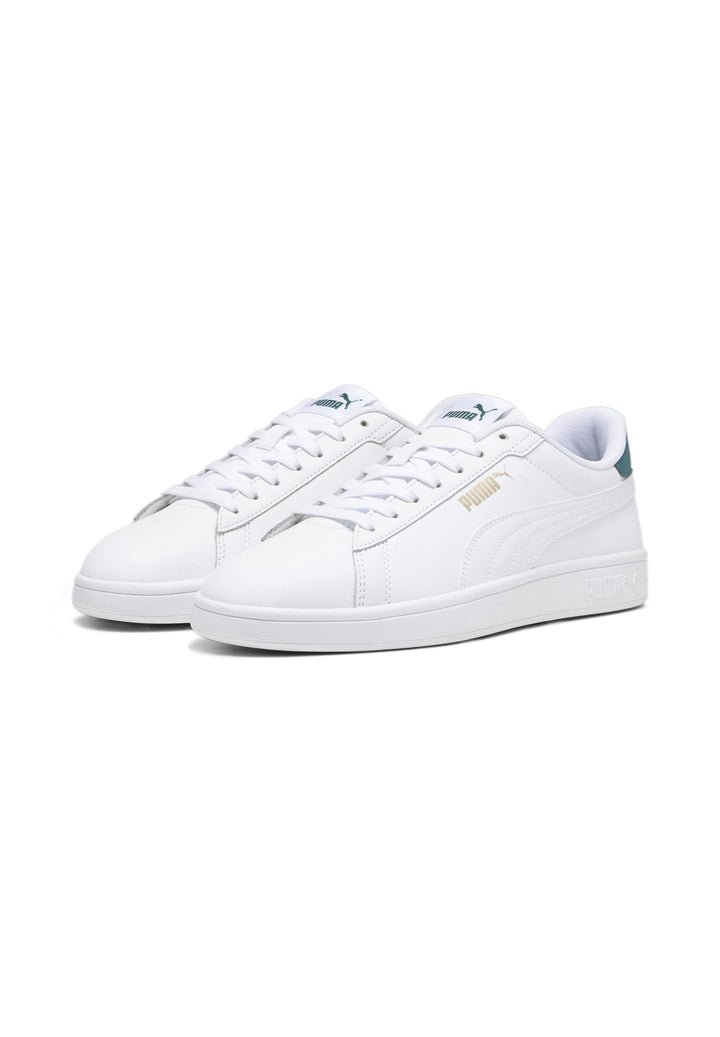 PUMA Herren Smash 3.0 L Sneaker 45 EU Puma White Malachite Puma Gold, 45 EU Puma White Malachite Pum