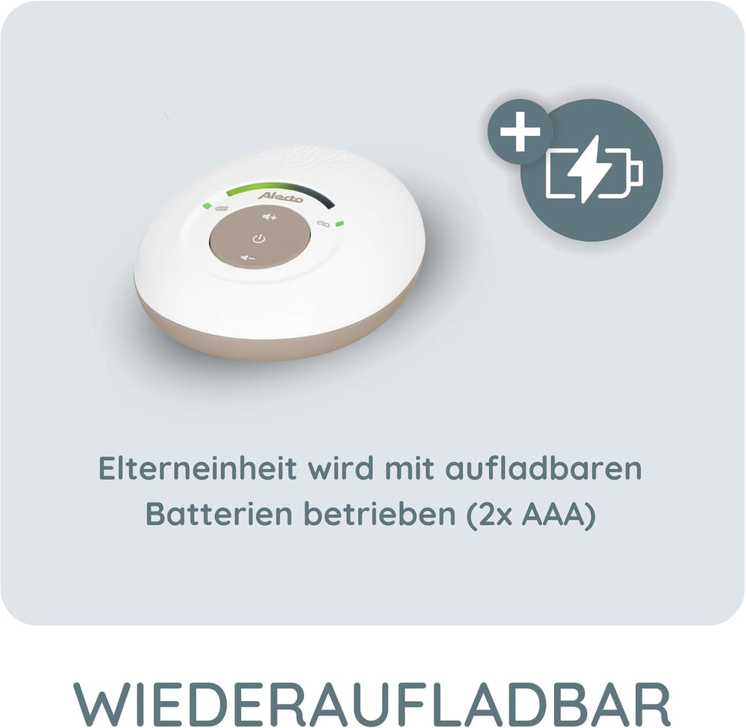 Alecto DBX110 Babyphone Audio - digitales Babyphone mit DECT - 300 m Reichweite - kompaktes Design -