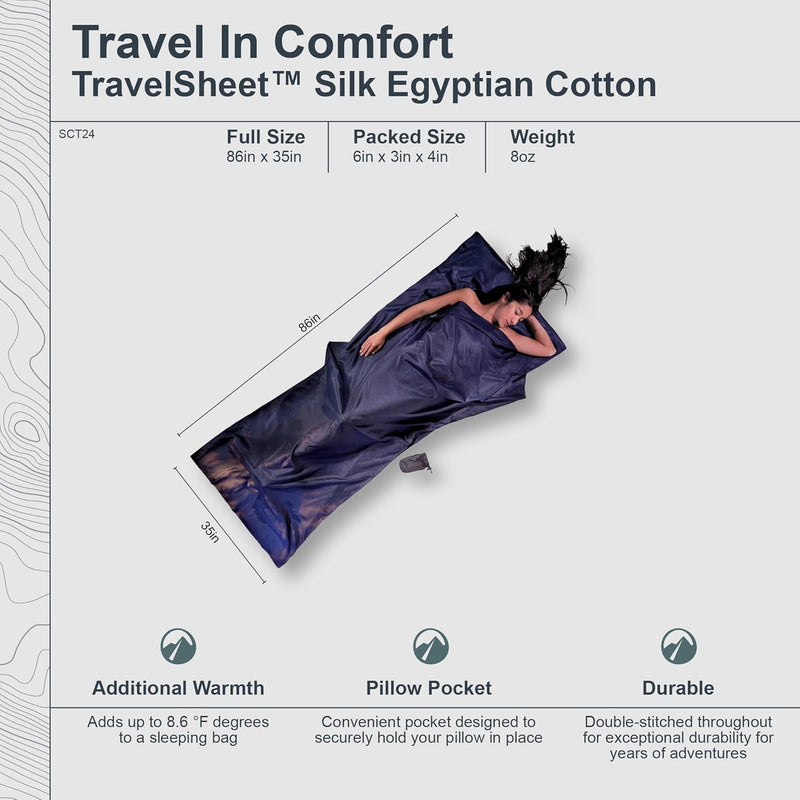 Cocoon Seiden-Baumwollschlafsack Travel Sheet - Silk/Cotton - Natur Tuareg 86"x35", Tuareg 86"x35"