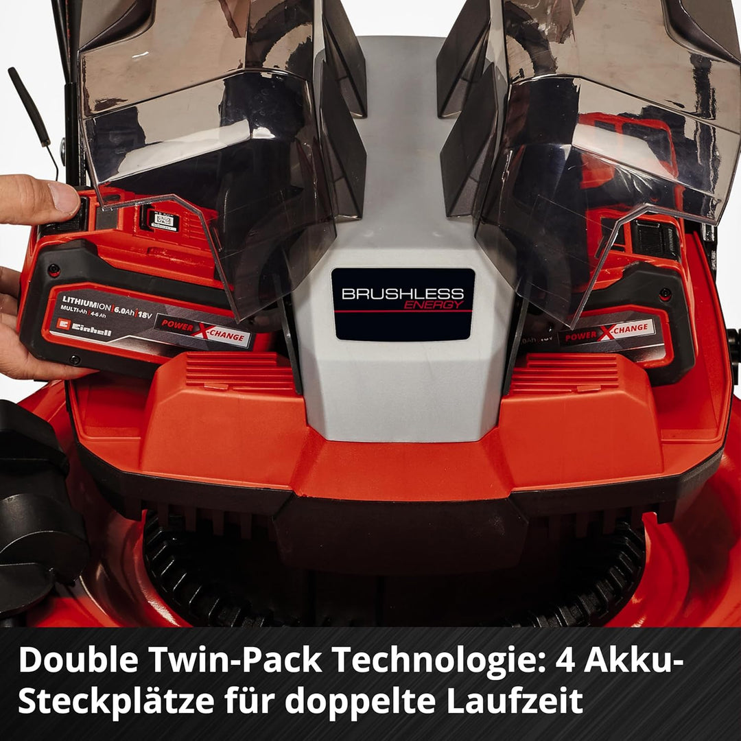Einhell Akku-Rasenmäher GE-CM 36/48 Li M Power X-Change (Li-Ion, 36 V, Double Twin-Pack-Technologie,