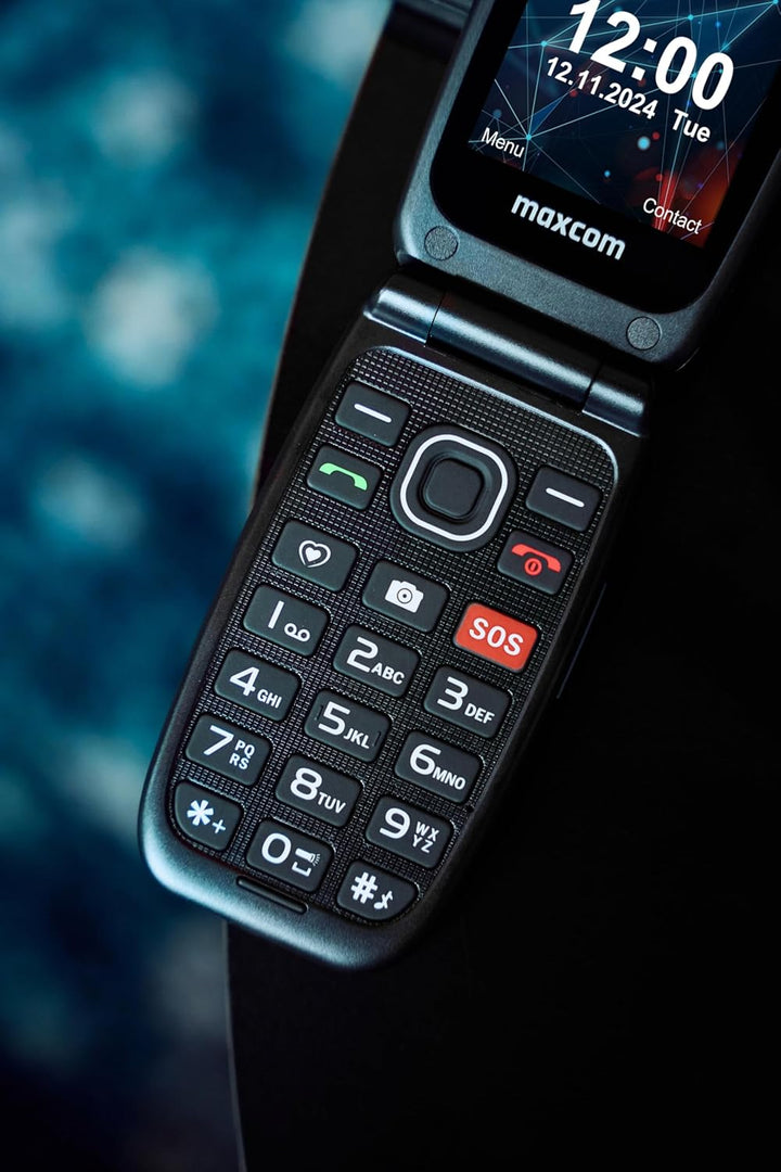 MAXCOM MM828 4G-Handy für ältere Menschen mit Flip-Deckel, grosse Tasten und Symbole, SOS-Taste, 8 S