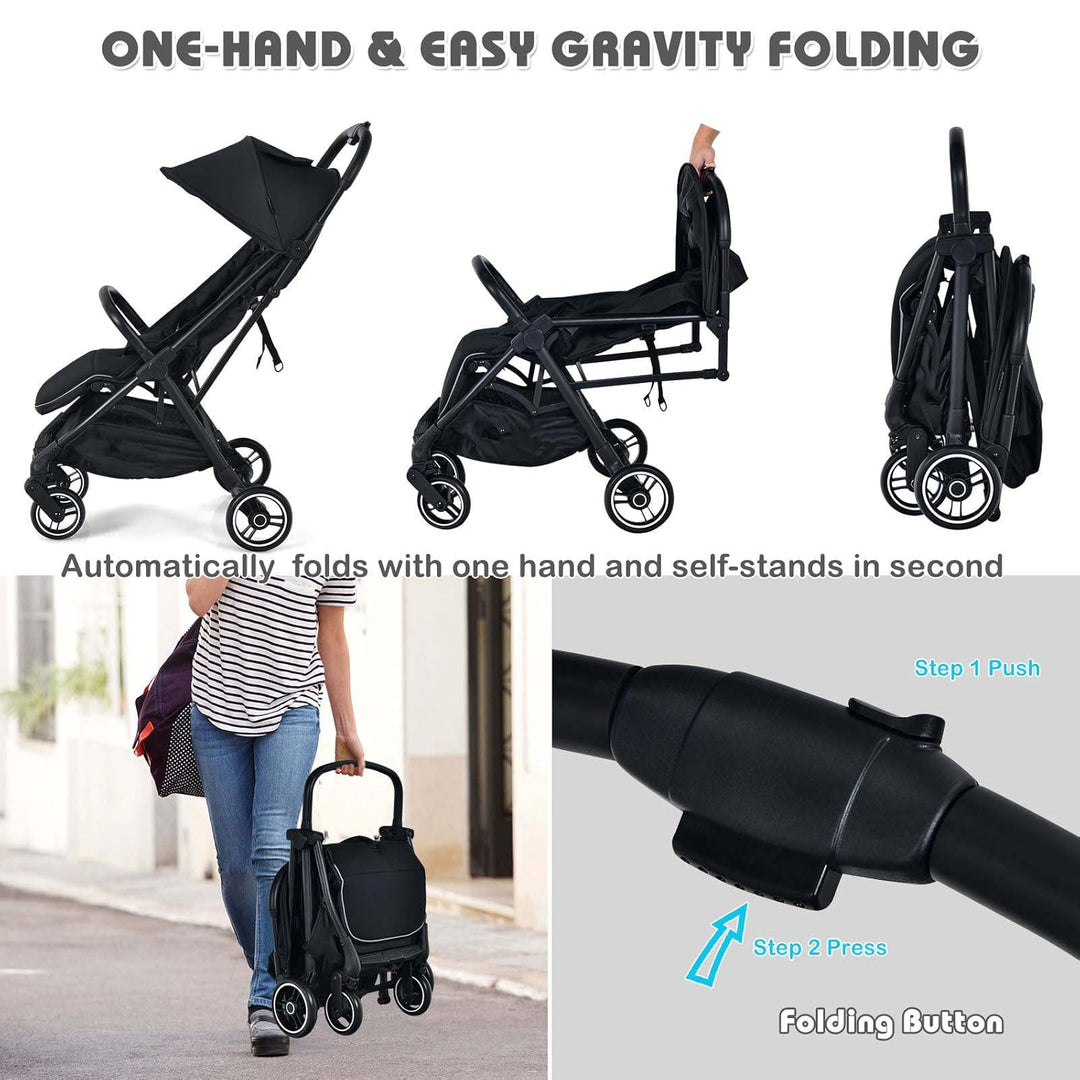 LIFEZEAL Klappbarer Kinderwagen, Kinderbuggy mit verstellbarer Rückenlehne, Buggy mit Schlaffunktion