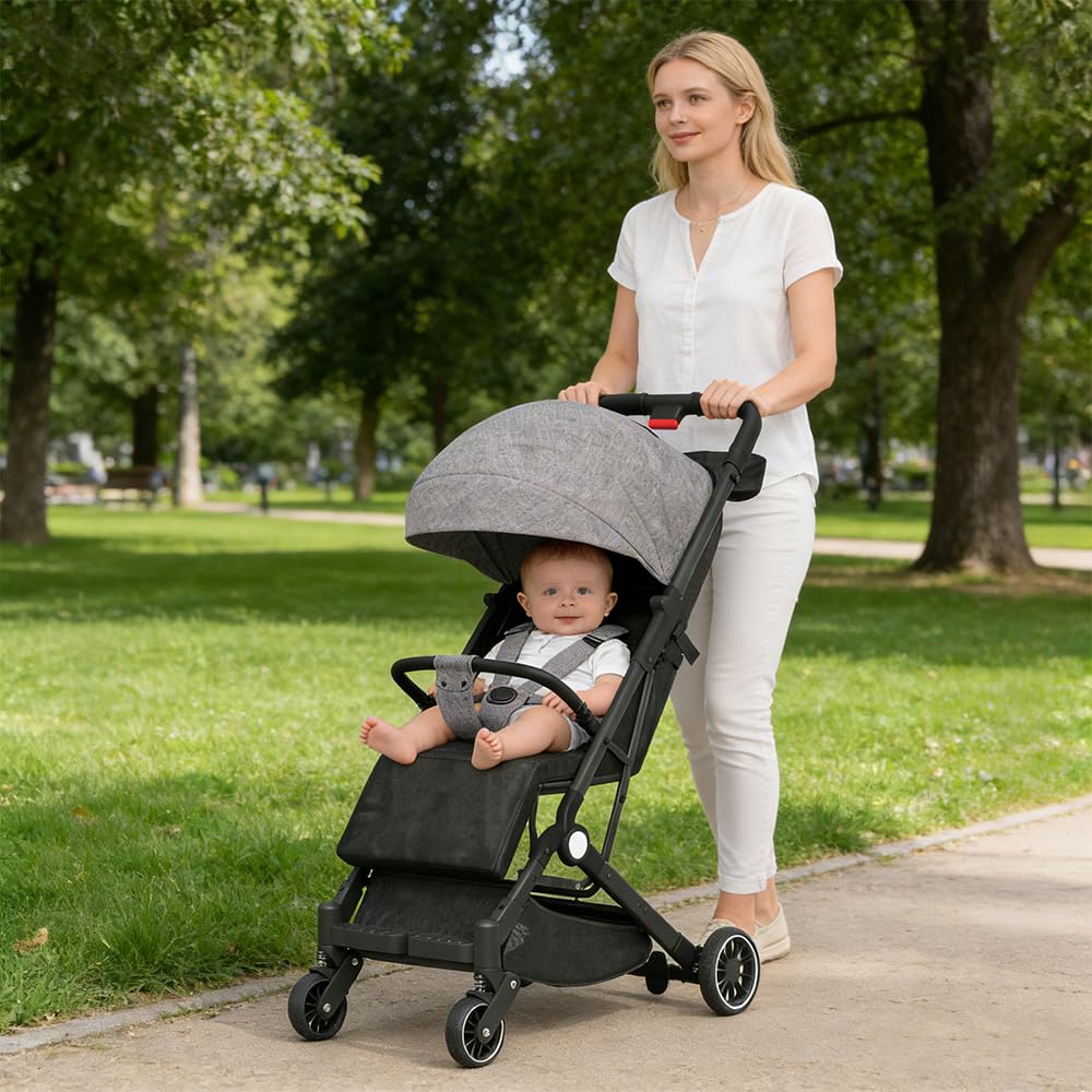 Kinderbuggy, Kinderwagen mit Sonnenschirm, Kinderwagen Zusammenklappbar, Buggy mit Liegefunktion, Ka