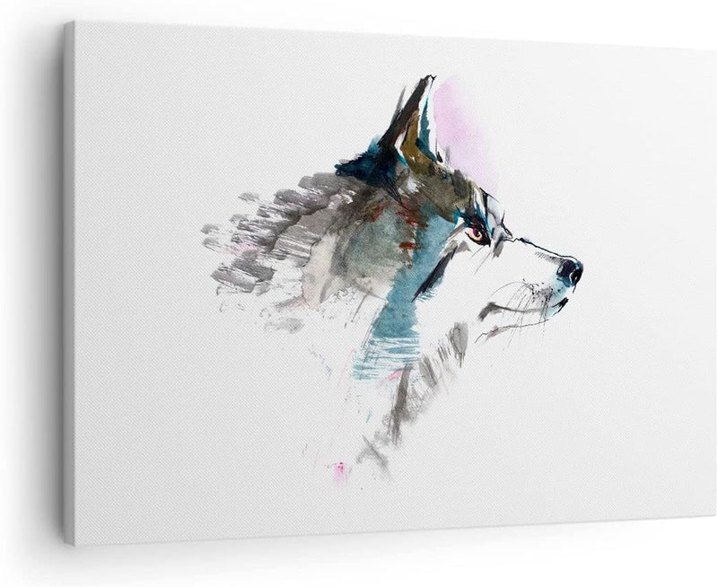 Bilder auf Leinwand Hund Illustration Fantasie Leinwandbild 70x50cm Wandbilder Dekoration Wohnzimmer