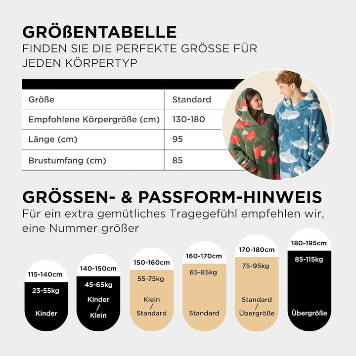 BEDSURE Hoodie Decke mit Ärmeln - Kuschelpullover als Geschenke für Frauen - Kuscheldecke mit Ärmeln