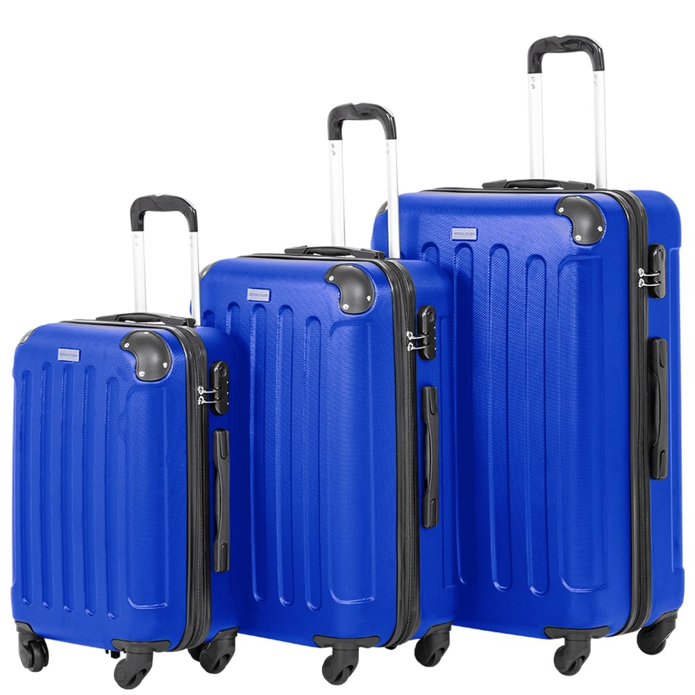 20" 24" 28" Koffer Reisekoffer 3er-Set Trolley Mehrteilig mit Ziffern Kofferschloss aus Kunststoff (