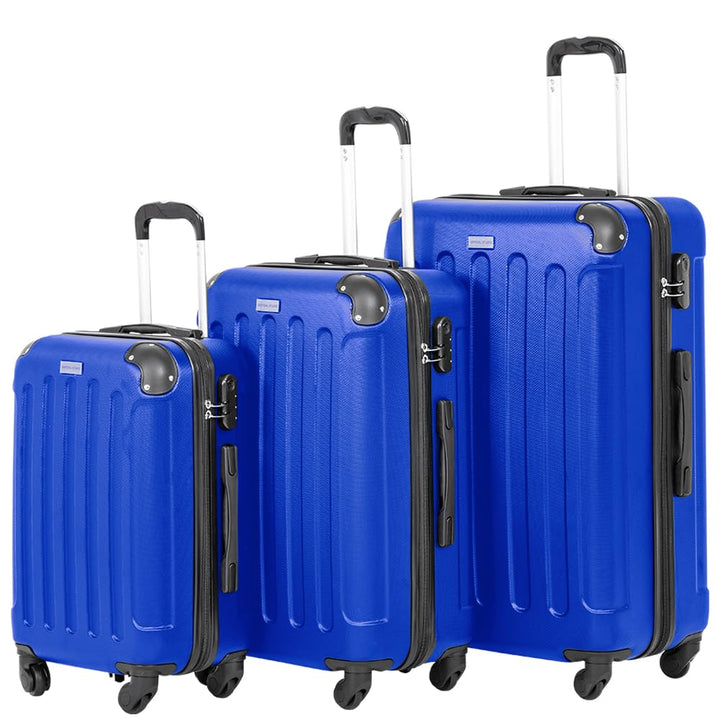 20" 24" 28" Koffer Reisekoffer 3er-Set Trolley Mehrteilig mit Ziffern Kofferschloss aus Kunststoff (