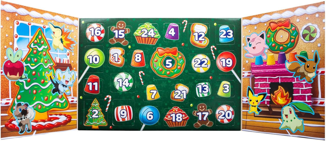 Pokémon PKW3066 - Battle Figure Adventskalender 2023, offizieller Pokémon Kalender mit 24 Überraschu