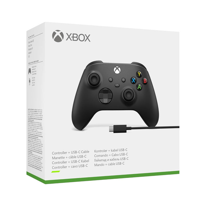 Xbox Wireless Controller für PC + USB C Kabel Black + Câble USB-C 2025 Verpackung, Black + Câbl
