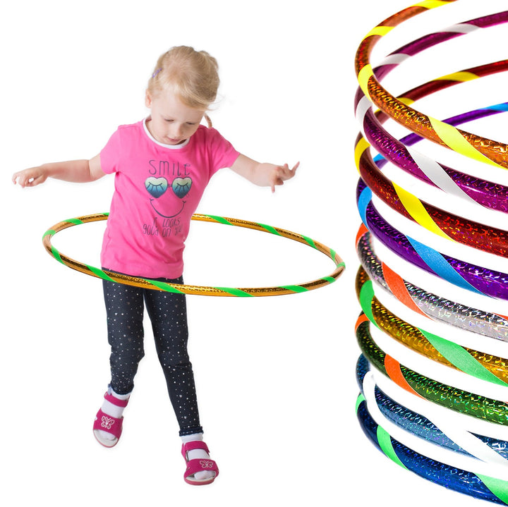 Funny Kinder Hula Hoop Reifen mit Hologramm-Muster Ø60cm Hologramm-Gelb-Grün, Ø60cm Hologramm-G