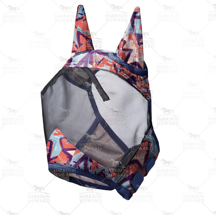 Harrison Howard CareMaster Pferde Fliegenmaske Standard mit Ohren UV-Schutz für Pferde-Abstrakte Gra