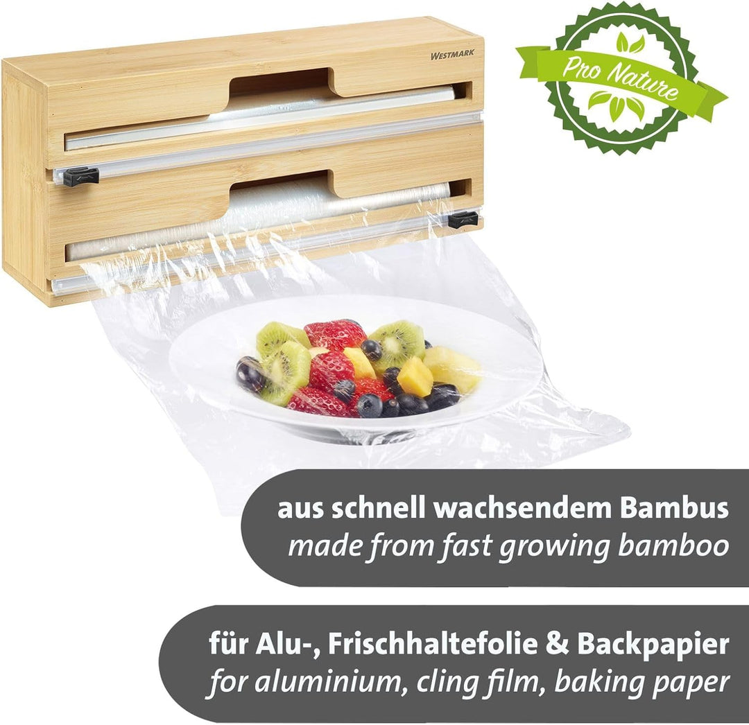 Westmark Folienspender mit Schneidvorrichtung – Alufolien- und Frischhaltefolienspender mit Gleitsch