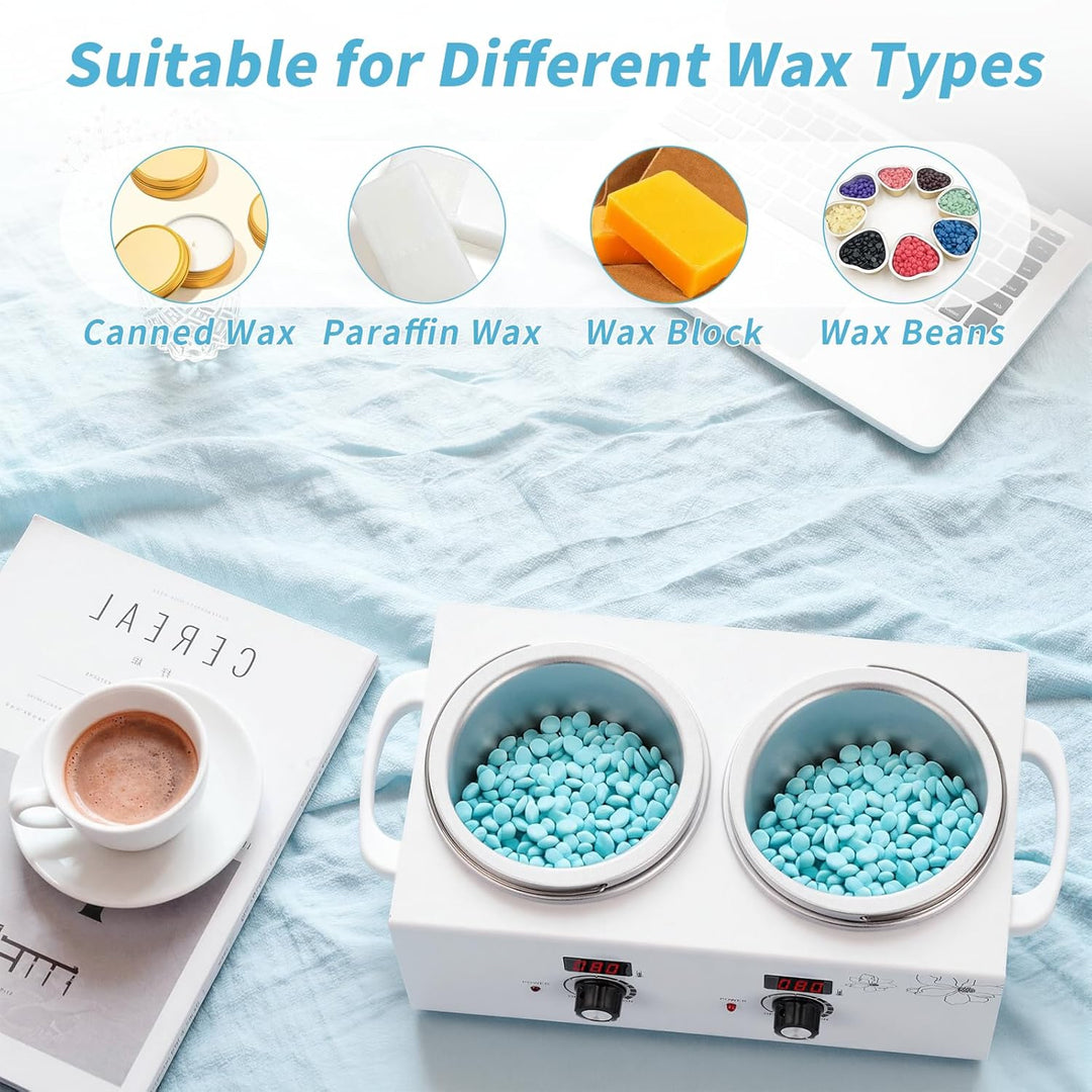 Doppel Wachswärmer mit temperaturanzeige, iklestar Professionelles digitale Wax Maschine zur Haarent