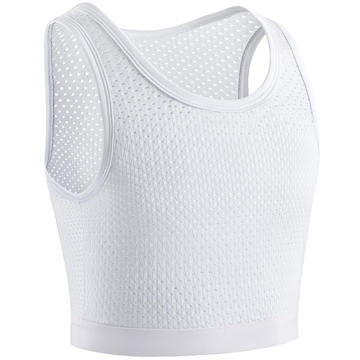 XUJI Transgender FTM Trans Atmungsaktive Halb Brust binder L Weiss, L Weiss