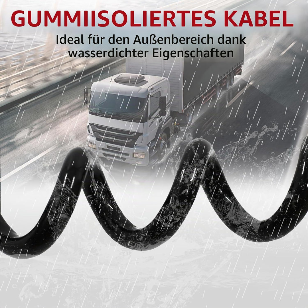 Elektrowendel Adapter 24V 15-polig auf 2X 7-polig Spiralkabel für LKW Anhänger Zugmaschine Trailer K
