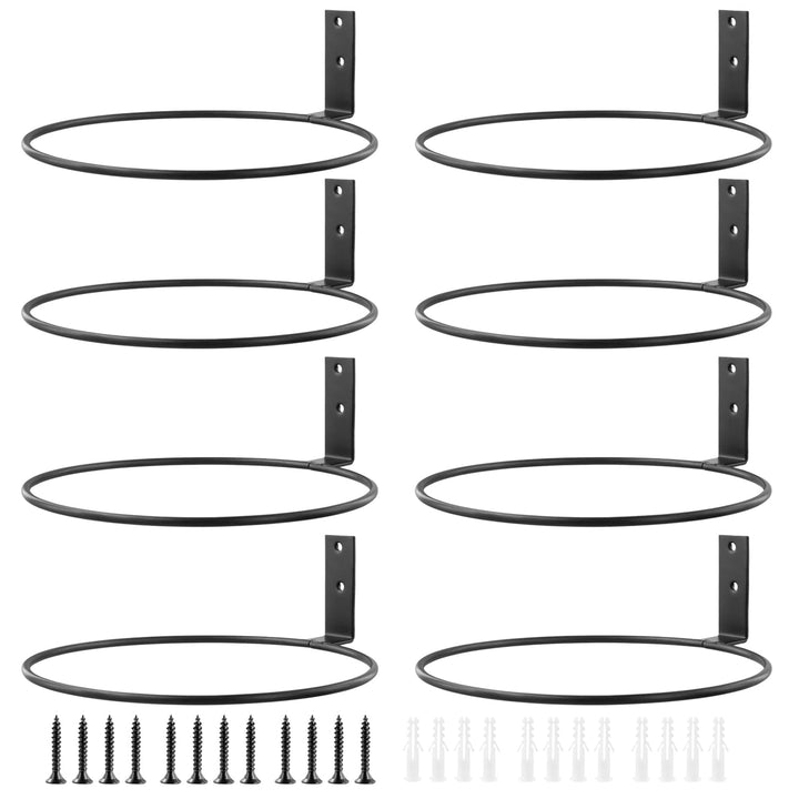 MUNGHOK 8 Stück 20cm Wandhalterung Blumentopf Schwarz, Wand Blumentopfhalter Ring Wandmontage Pflanz