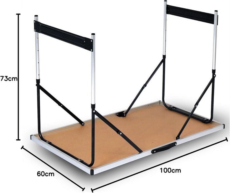 eSituro Campingtisch Alu Klapptisch höhenverstellbar 100x60x73-94cm Falttisch Picknicktisch, Tischpl