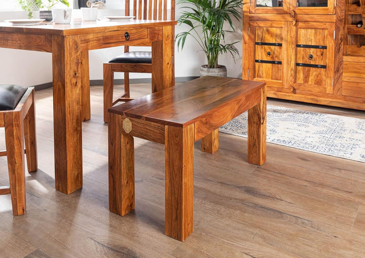 MASSIVMOEBEL24.DE Akazie Massivmöbel Bank 80x35 Honig Holz massiv Möbel Oxford #11 80x35x45 cm (BxTx