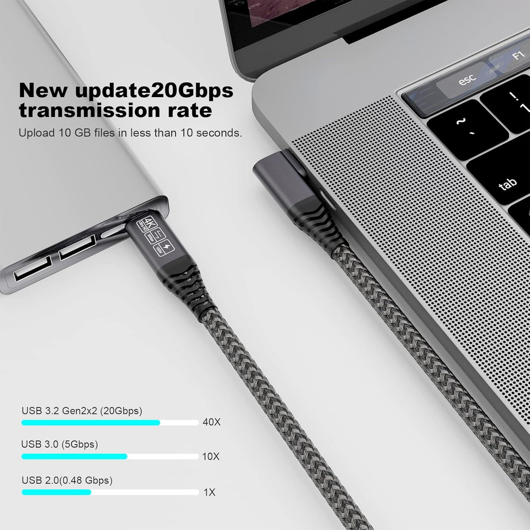 CAKOBLE USB C auf USB C Kabel 2M, 20Gbps USB C 3.2 USB 3.2 Gen2 Ladekabel USB C 4K@60Hz Videoübertra