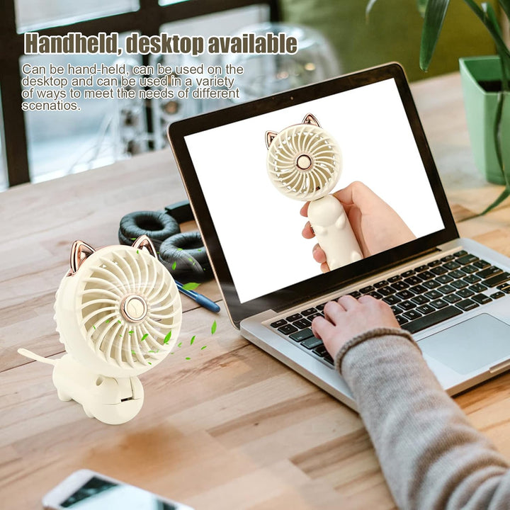 Gukasxi Tragbarer Handventilator Faltbarer Mini USB Ventilator mit Wiederaufladbarem Akku Klein 3-Ga