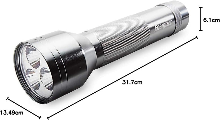 Energizer LED Taschenlampe, Metal, Extrem Hell für Camping, Outdoor und Wandern, Silber Metal LED +