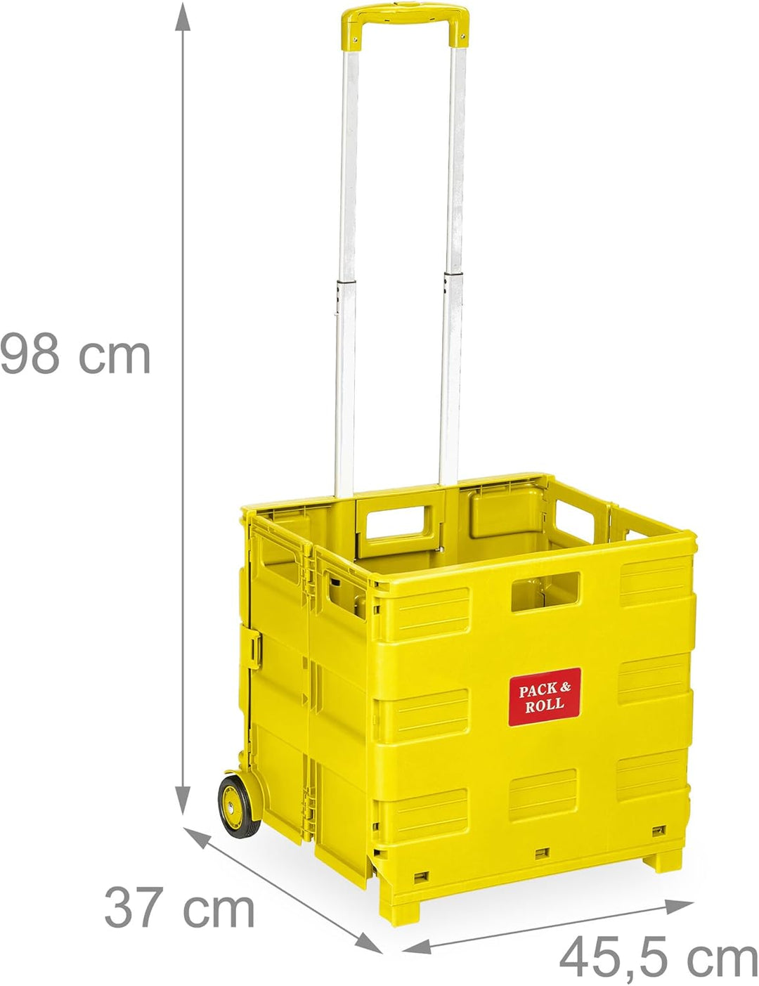 Relaxdays Einkaufstrolley, Klapptrolley mit Rollen & Teleskopgriff, bis 35 kg, Faltbare Einkaufshilf