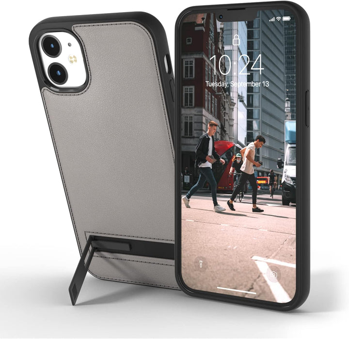 Snakehive Metro Lederhülle kompatibel mit Apple iPhone 12 || Echtleder Handyhülle mit Standfunktion