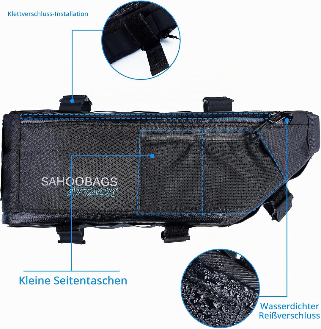 Tofern Rahmentasche für Fahrrad Bike Tasche Oberrohrtasche Lang Werkzeugtasche Wasserdicht Erweiterb