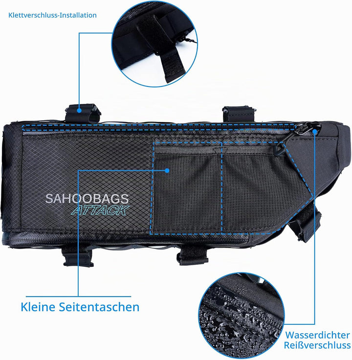 Tofern Rahmentasche für Fahrrad Bike Tasche Oberrohrtasche Lang Werkzeugtasche Wasserdicht Erweiterb