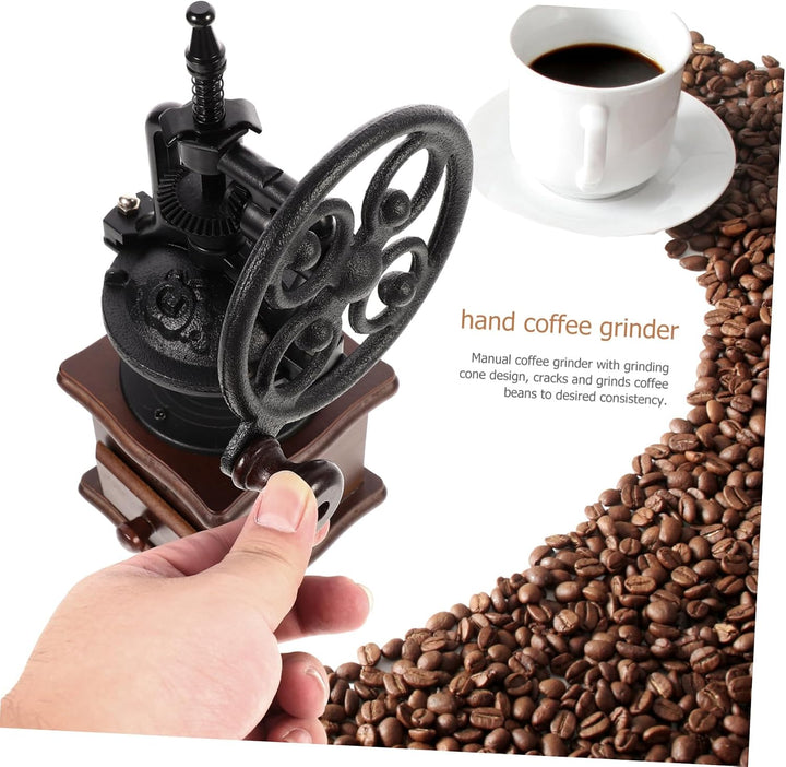 Cabilock Handbetriebene Kaffeemühle aus Holz Tragbare Mühle für Kaffeebohnen Mahlwerk aus Eisen für