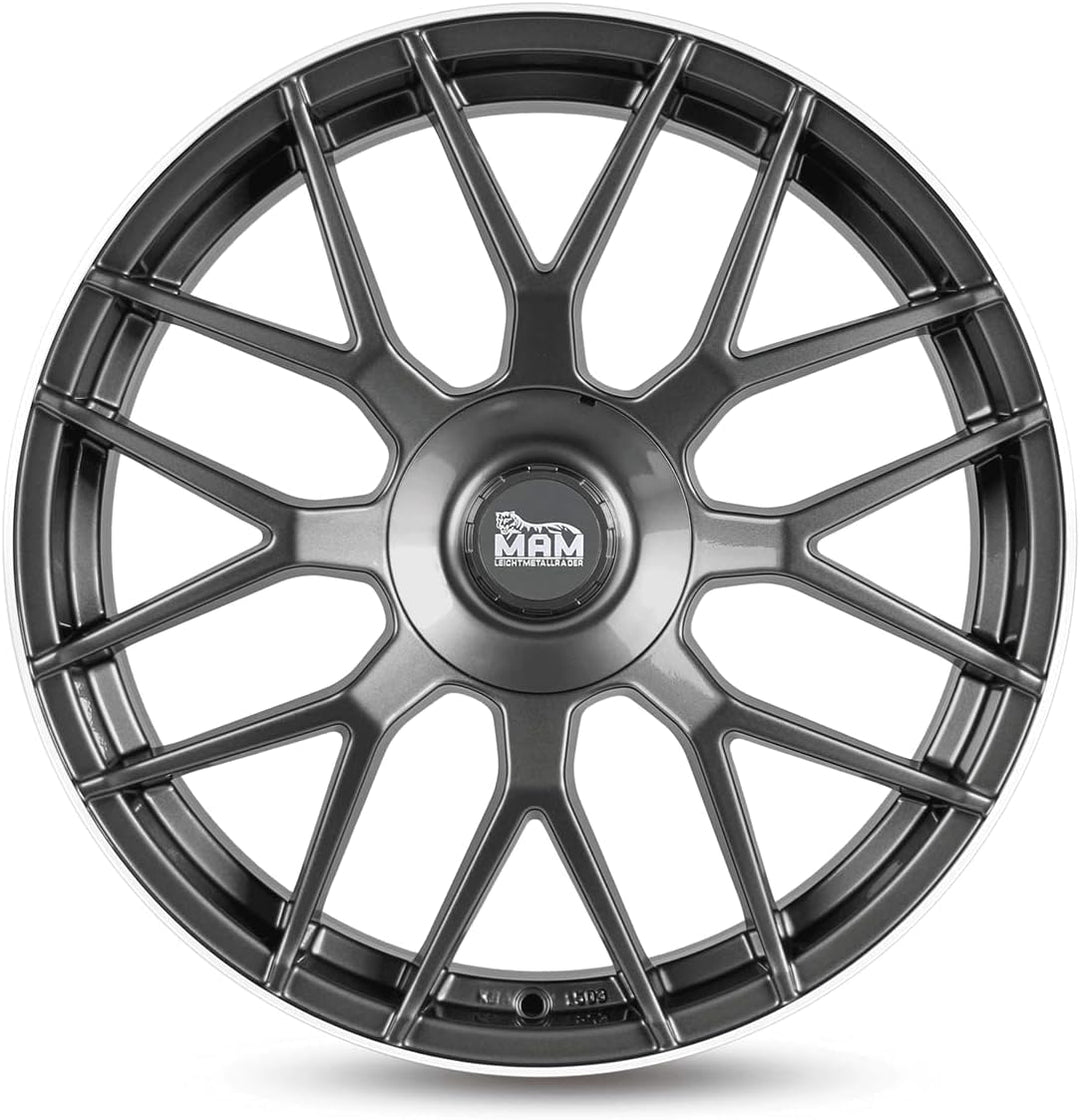 MAM GT1 19 Zoll Alufelge 9,5J 5/112 ET30 66,6 PALLADIUM LIP POLISH