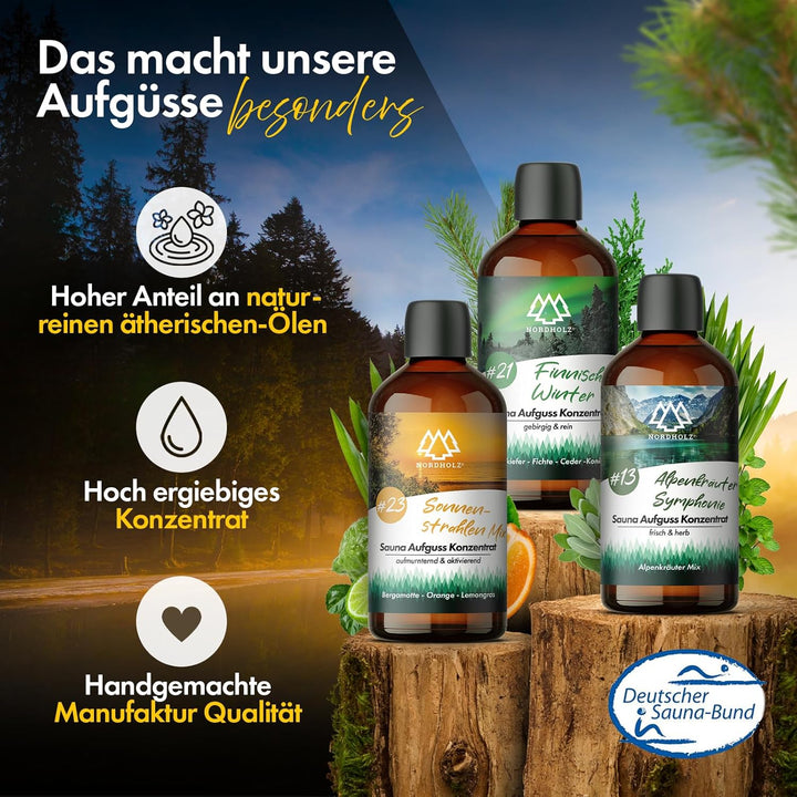 Saunaaufguss [54 Sorten 15ml, 100ml, 250ml] - Sauna Aufgussmittel für intensive & erholsame - Sauna
