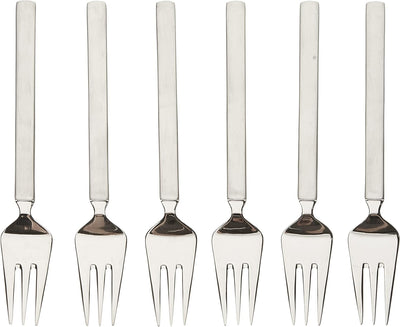 Alessi 4180S24 Dry Besteckset 24t teilig aus Edelstahl, Silber & 6 Stück Kuchengabel Dry Bundle mit