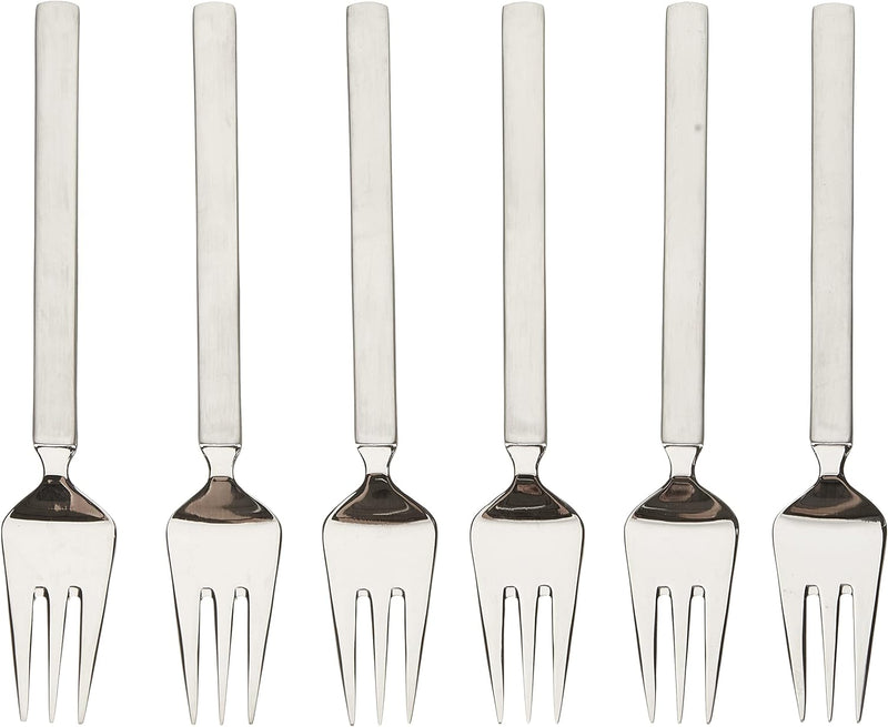 Alessi 4180S24 Dry Besteckset 24t teilig aus Edelstahl, Silber & 6 Stück Kuchengabel Dry Bundle mit