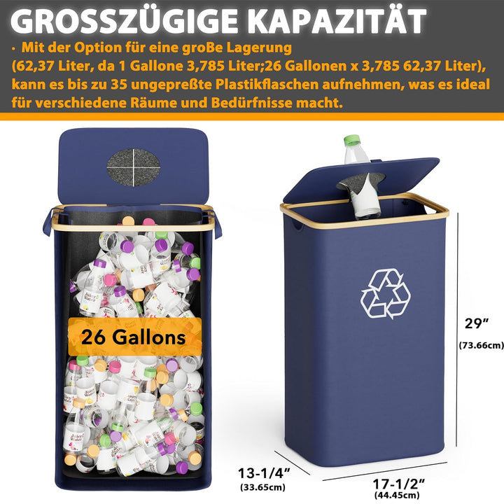 SpaceAid 100L Pfandflaschen Sammelbehälter, Pfandsammler Organizer mit Deckel und 2 wiederverwendbar