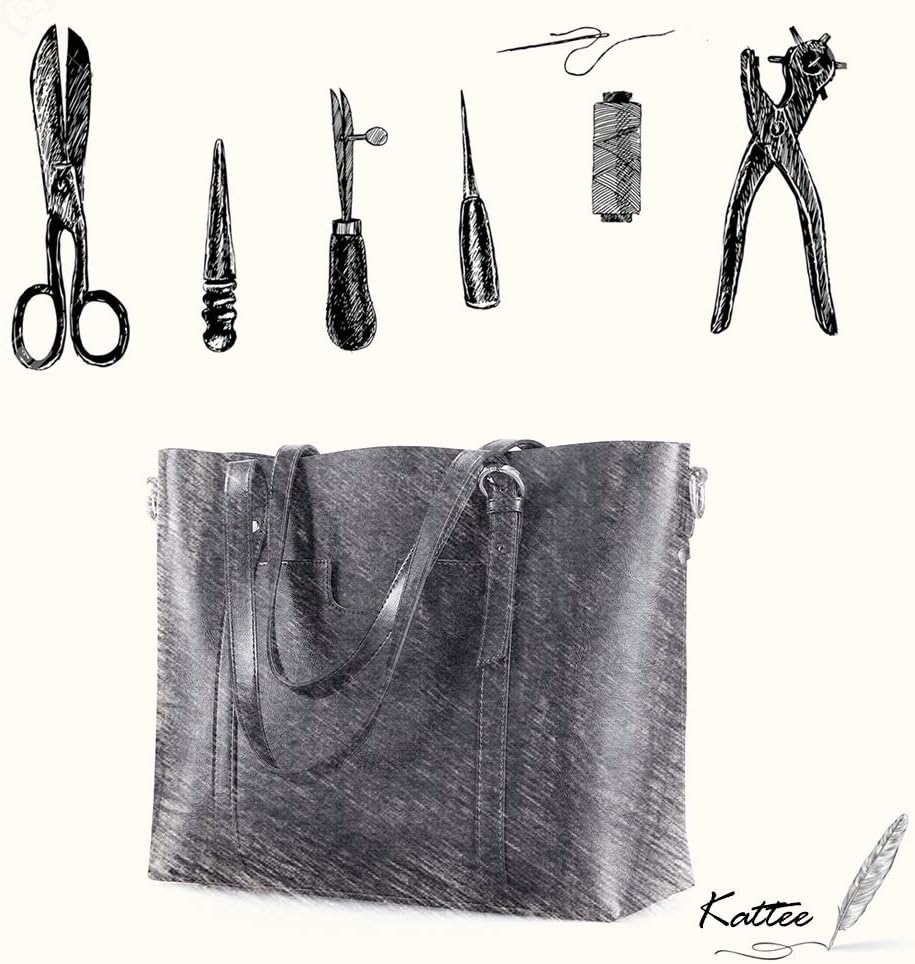 Kattee Leder-Satchel-Geldbörsen und Handtaschen für Damen, Top-Griff-Schulter-Geldbörsen-Tote-Hobo-T